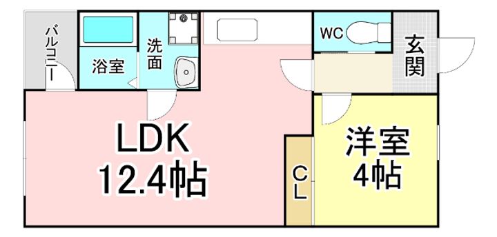 福岡県北九州市小倉南区沼南町1(マンション)の賃貸物件の間取り