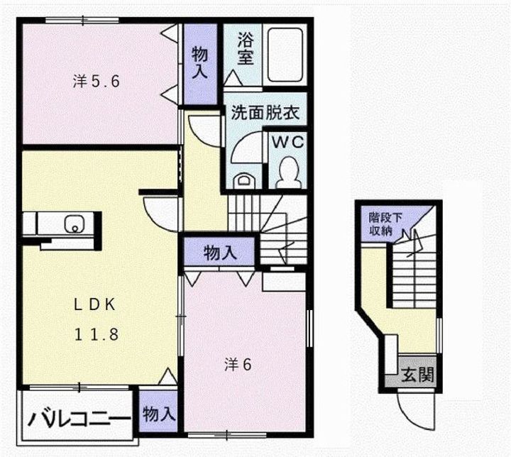 兵庫県加東市下滝野3(アパート)の賃貸物件の間取り