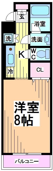 東京都渋谷区本町6(マンション)の賃貸物件の間取り