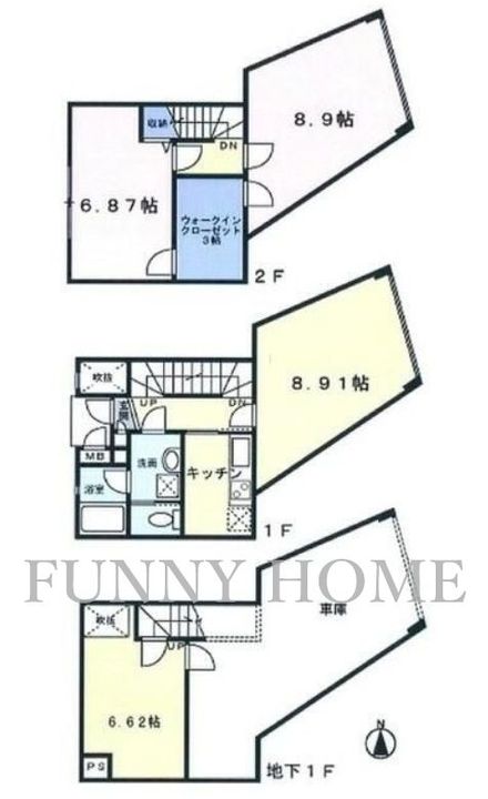 東京都世田谷区若林2(マンション)の賃貸物件の間取り