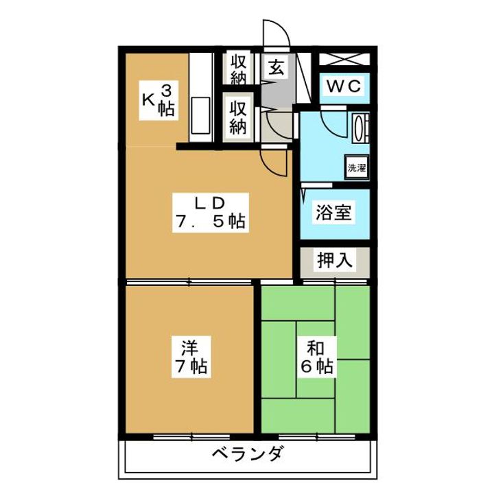 東京都大田区西糀谷4(マンション)の賃貸物件の間取り