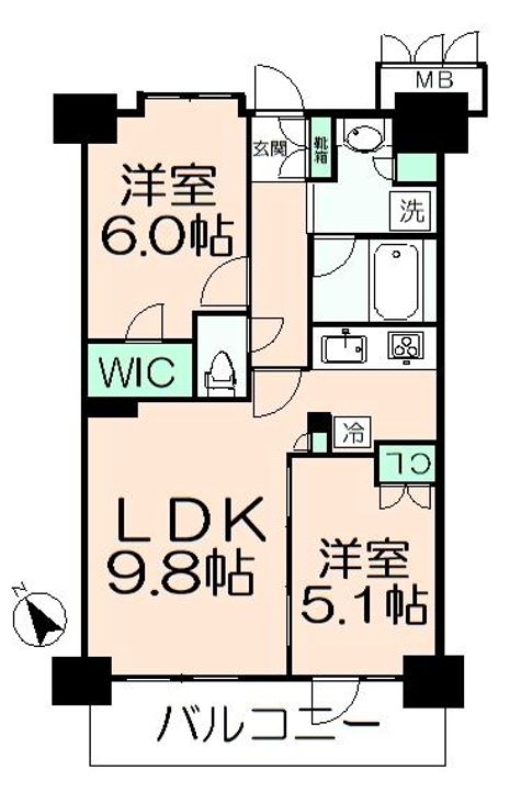 東京都日野市豊田4(マンション)の賃貸物件の間取り