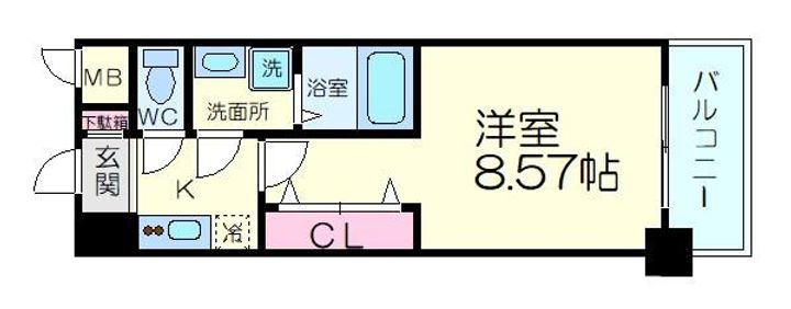 レジディア京都駅前の間取り