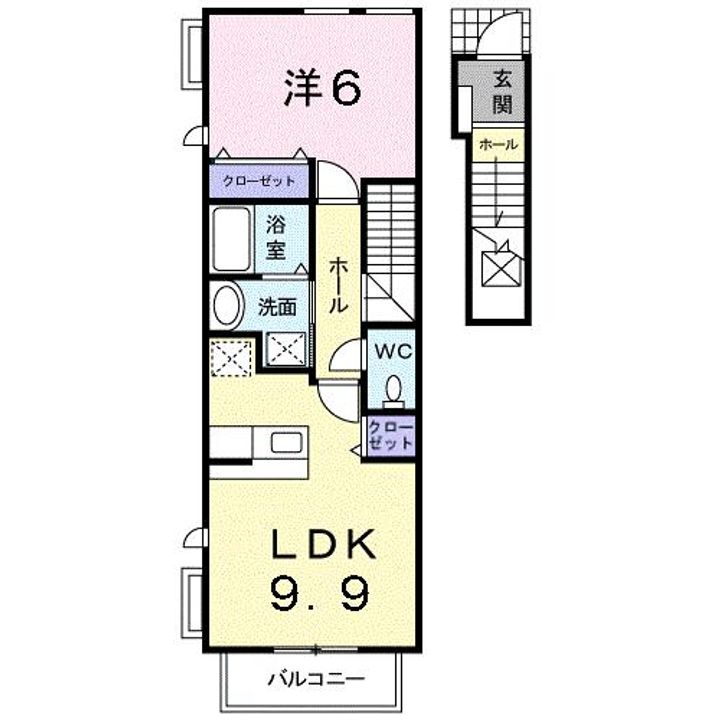 広島県福山市川口町2(アパート)の賃貸物件の間取り
