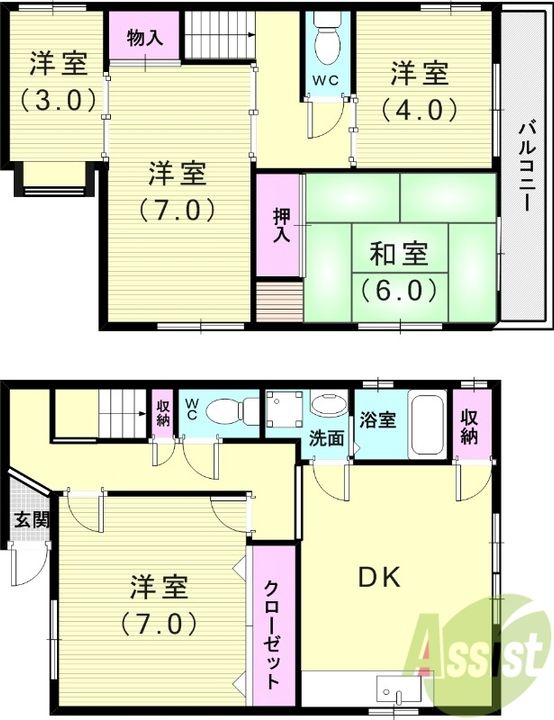 兵庫県神戸市垂水区福田4(一戸建)の賃貸物件の間取り