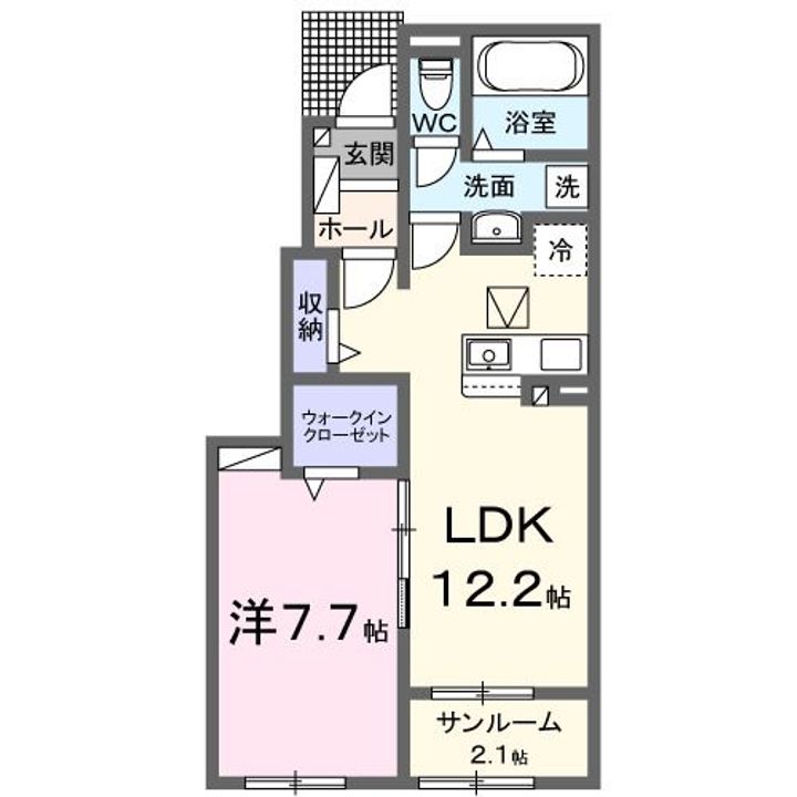 群馬県富岡市七日市(アパート)の賃貸物件の間取り