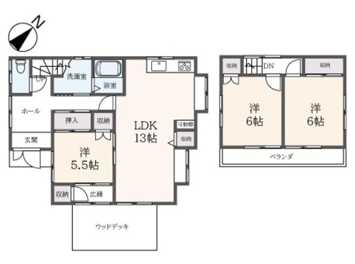 神奈川県横浜市港南区大久保2(一戸建)の賃貸物件の間取り