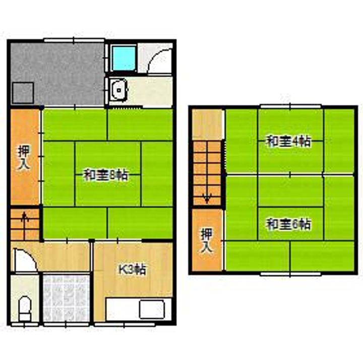 奈良県大和高田市神楽3(一戸建)の賃貸物件の間取り