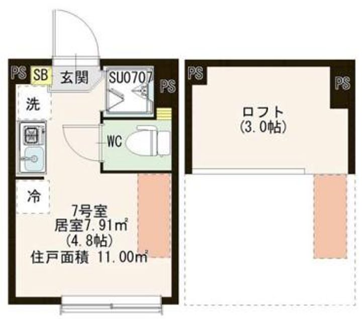 東京都新宿区中落合4(アパート)の賃貸物件の間取り