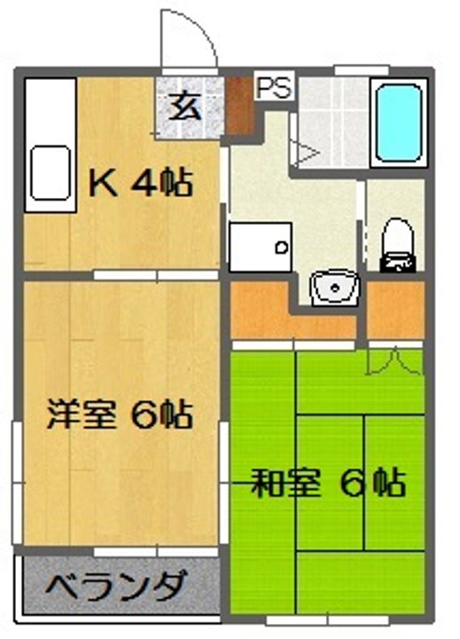 元今泉高橋コーポ第3の間取り