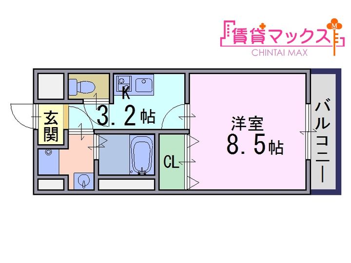 奈良県橿原市八木町1(マンション)の賃貸物件の間取り