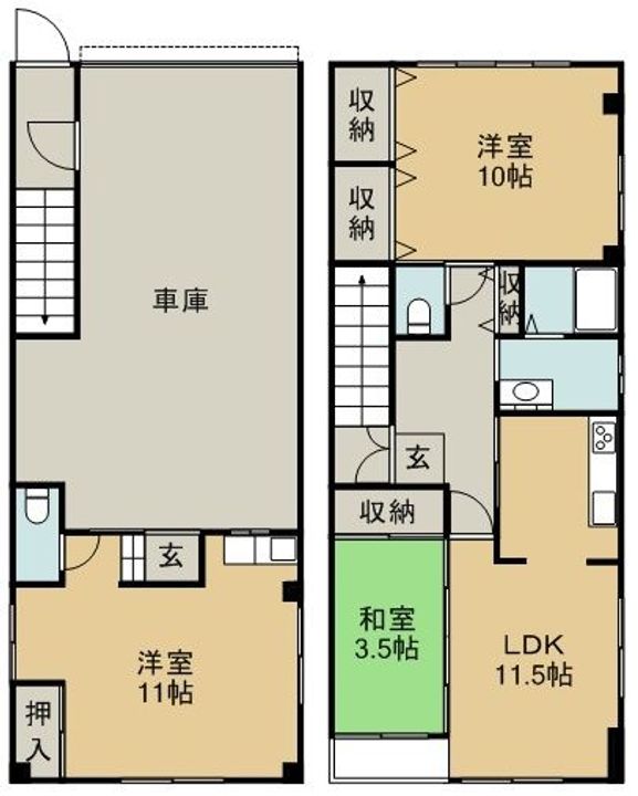 徳島県徳島市富田橋8(一戸建)の賃貸物件の間取り