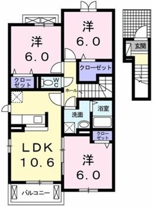 レクイアーレ72 Dの間取り