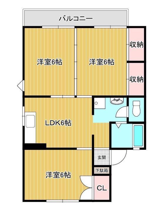 セジュール笹貫 B棟の間取り