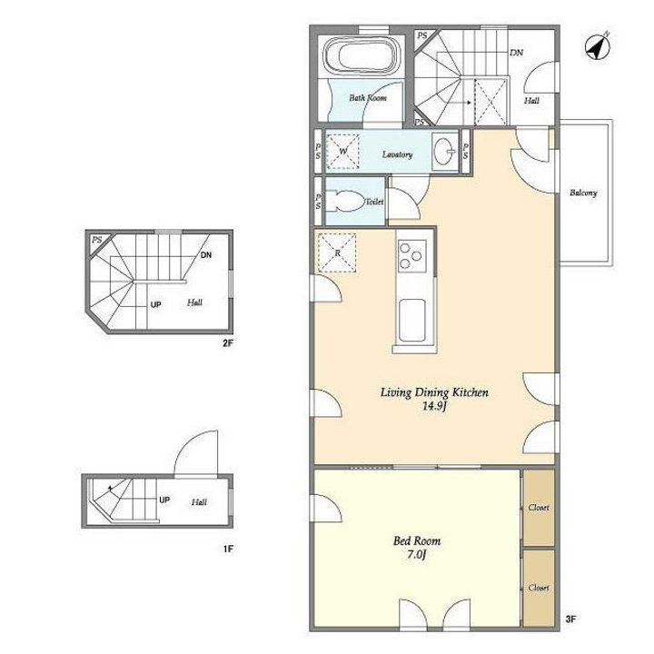 東京都世田谷区粕谷4(アパート)の賃貸物件の間取り