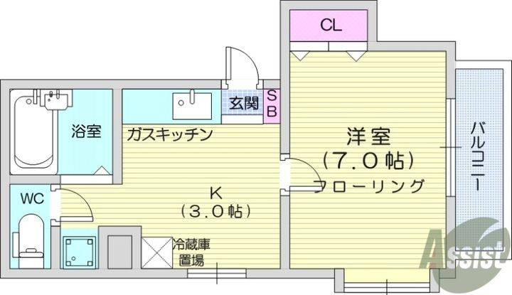 カーサーフサノウの間取り