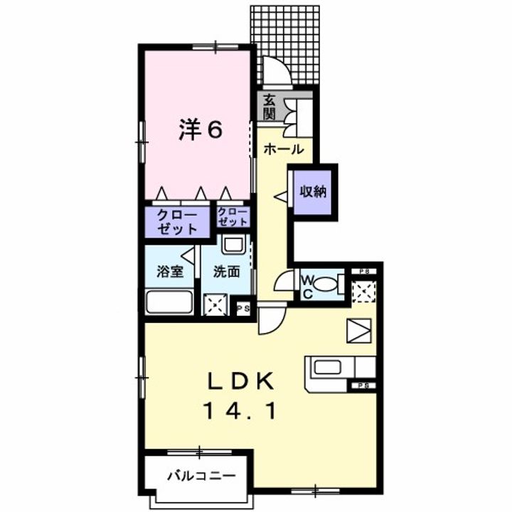 神奈川県厚木市上落合(アパート)の賃貸物件の間取り
