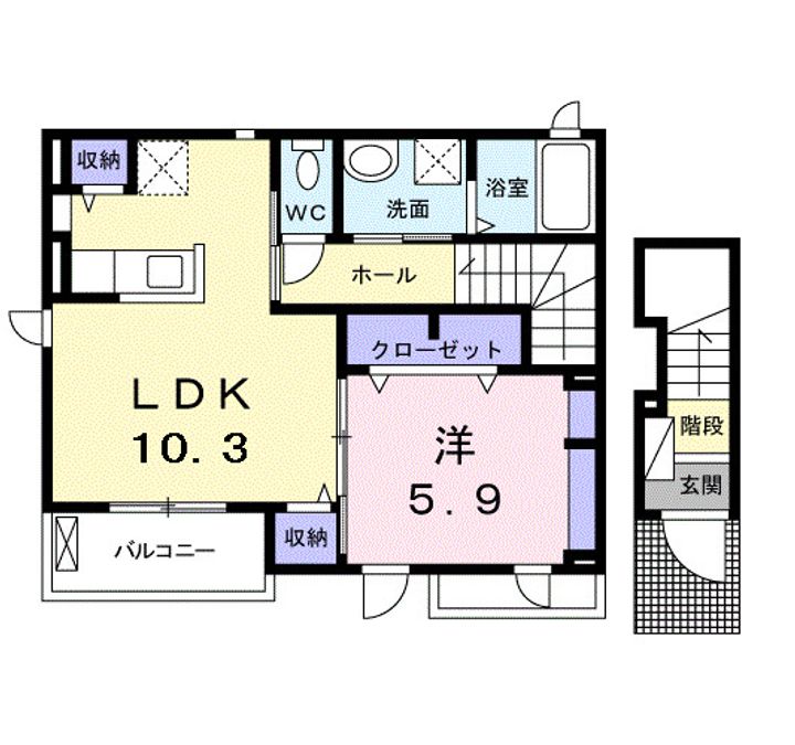 神奈川県足柄上郡開成町みなみ4(アパート)の賃貸物件の間取り