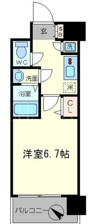 大阪府大阪市西区江戸堀1(マンション)の賃貸物件の間取り