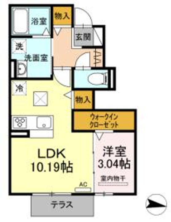 愛知県名古屋市南区六条町1(アパート)の賃貸物件の間取り