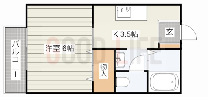 兵庫県高砂市米田町米田(アパート)の賃貸物件の間取り