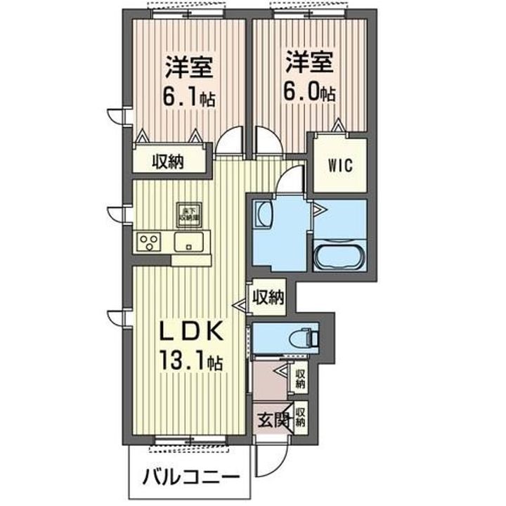 ヴィアソーレ Bの間取り