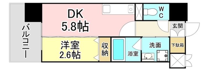 福岡県北九州市門司区浜町(マンション)の賃貸物件の間取り