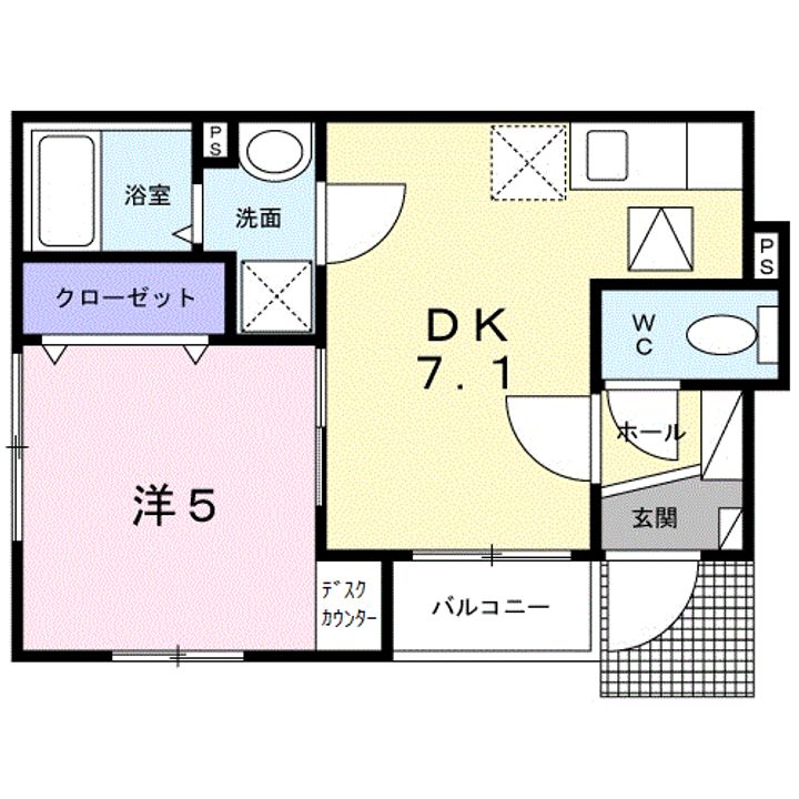 東京都渋谷区上原2(アパート)の賃貸物件の間取り