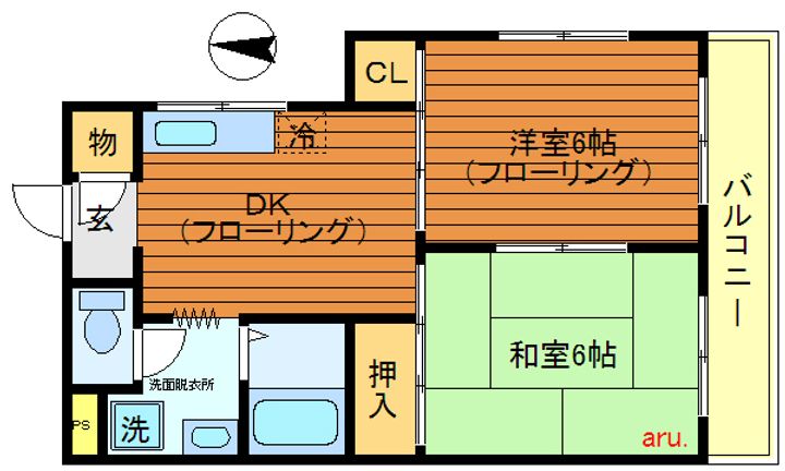 東京都三鷹市北野2(マンション)の賃貸物件の間取り