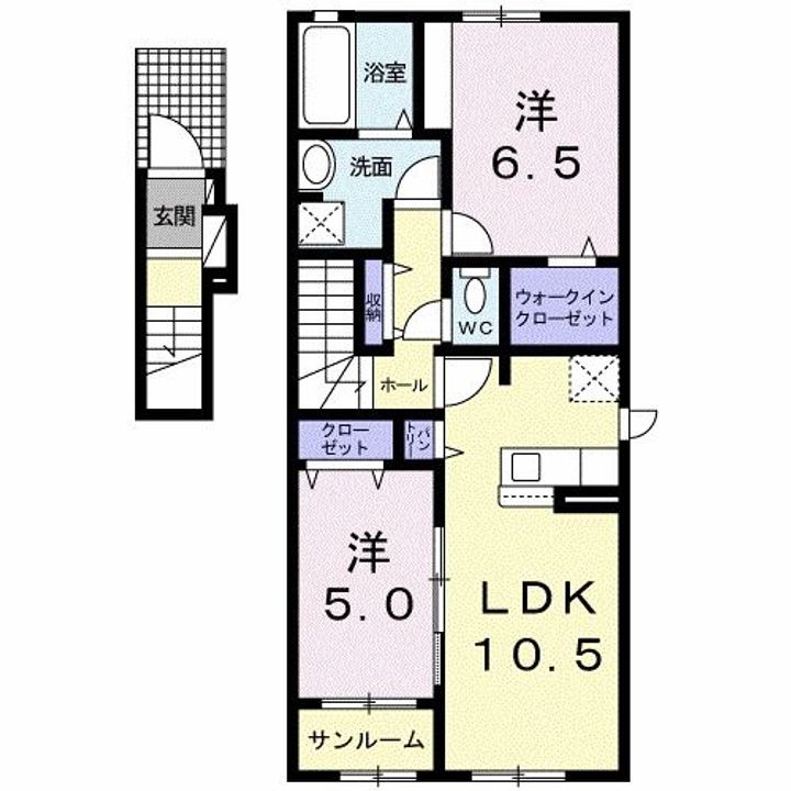 兵庫県豊岡市九日市上町(アパート)の賃貸物件の間取り