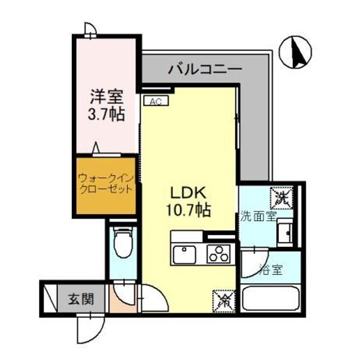 栃木県宇都宮市宿郷1(アパート)の賃貸物件の間取り