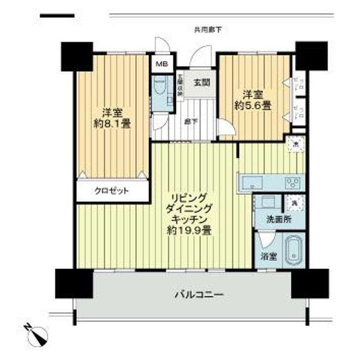 プレサンスロジェ国際通りレーヴタワーの間取り