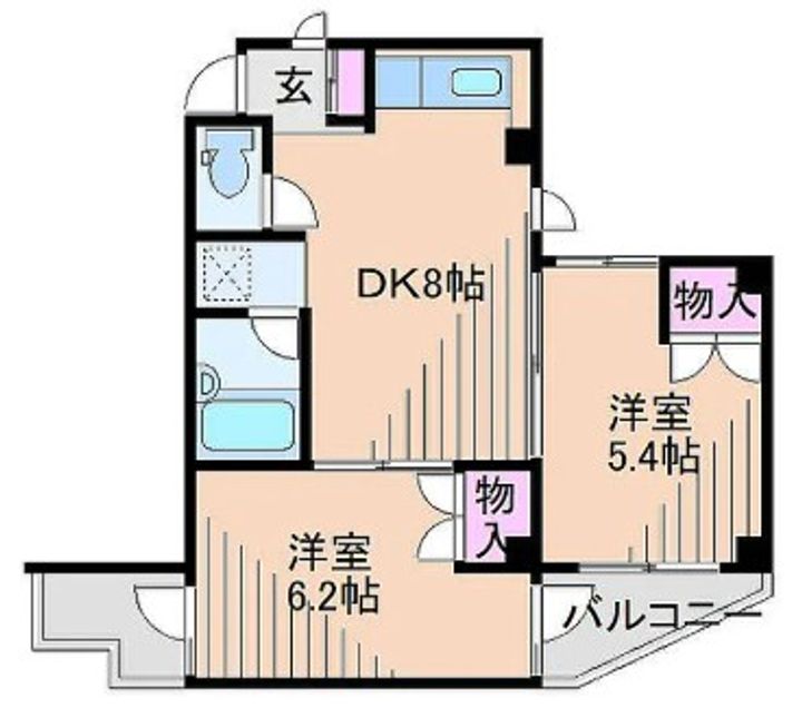 神奈川県横浜市港北区大曽根台(マンション)の賃貸物件の間取り