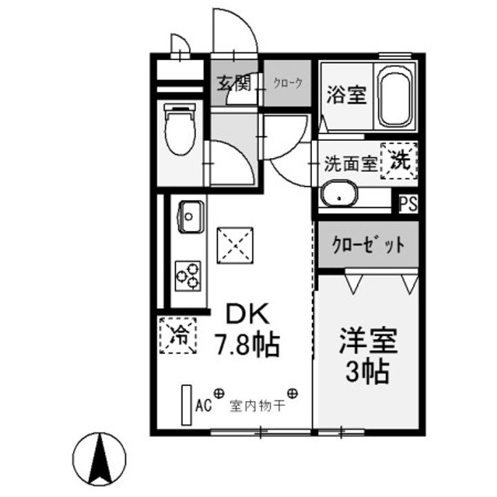 群馬県前橋市元総社町(アパート)の賃貸物件の間取り