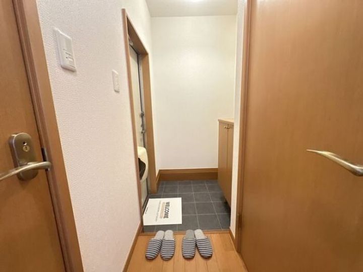 栃木県宇都宮市中岡本町(アパート)の賃貸物件の玄関