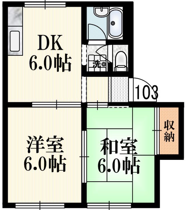 東京都武蔵野市中町3(マンション)の賃貸物件の間取り