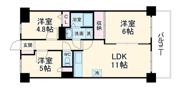 フローレンスパレス十日市場の間取り
