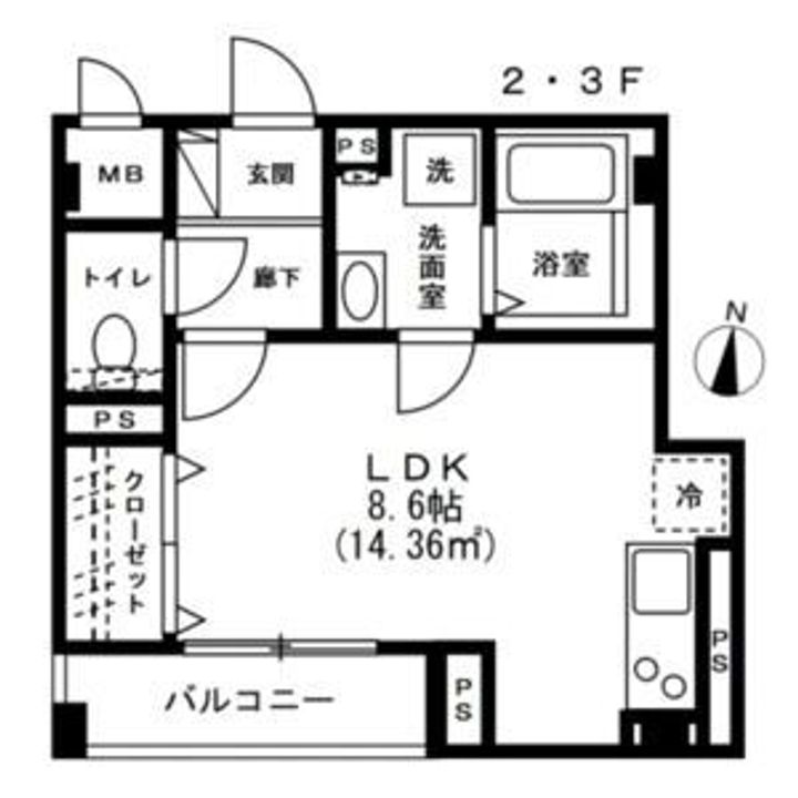 埼玉県さいたま市大宮区宮町4(マンション)の賃貸物件の間取り