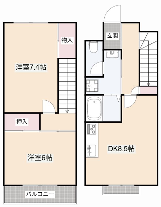 大阪府高槻市宮田町2(マンション)の賃貸物件の間取り