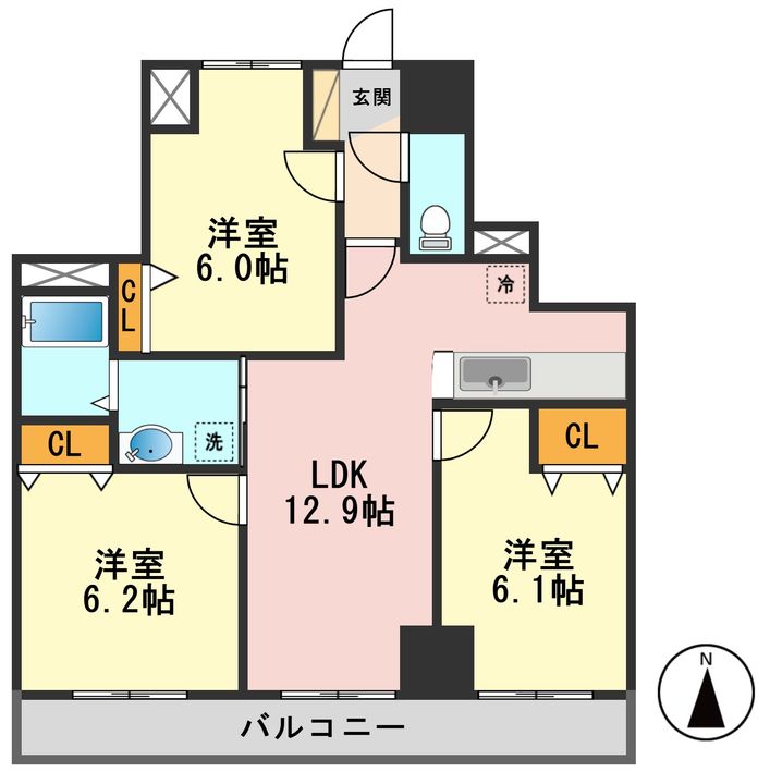 東京都江戸川区一之江7(マンション)の賃貸物件の間取り