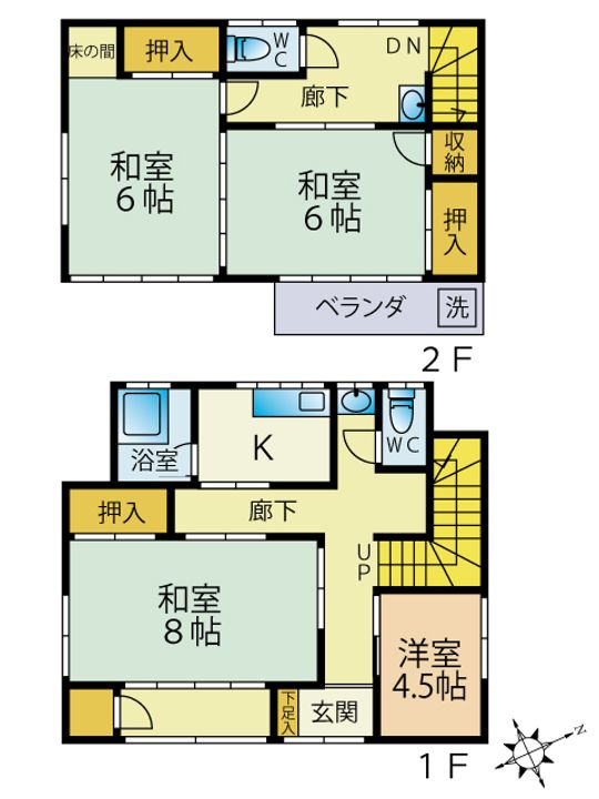 静岡県伊東市湯川(一戸建)の賃貸物件の間取り