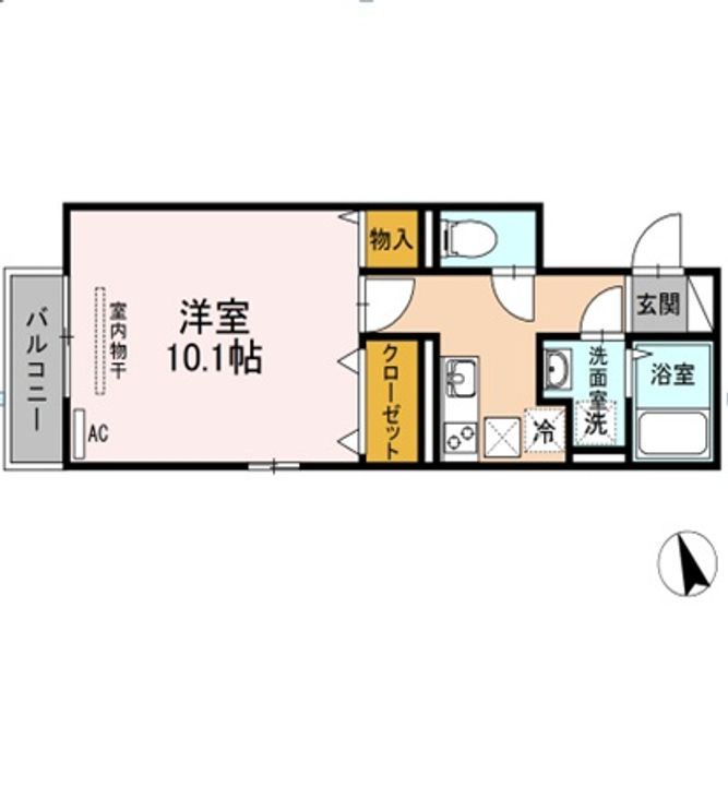 新潟県新潟市西区平島(アパート)の賃貸物件の間取り