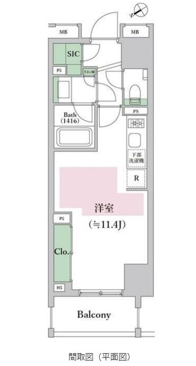 オープンレジデンシア池尻大橋の間取り