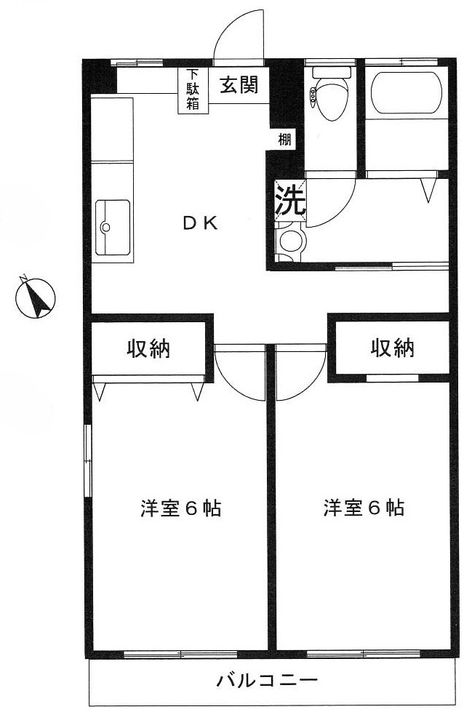 東京都小平市美園町3(マンション)の賃貸物件の間取り