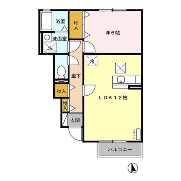 栃木県宇都宮市宮の内4(アパート)の賃貸物件の間取り