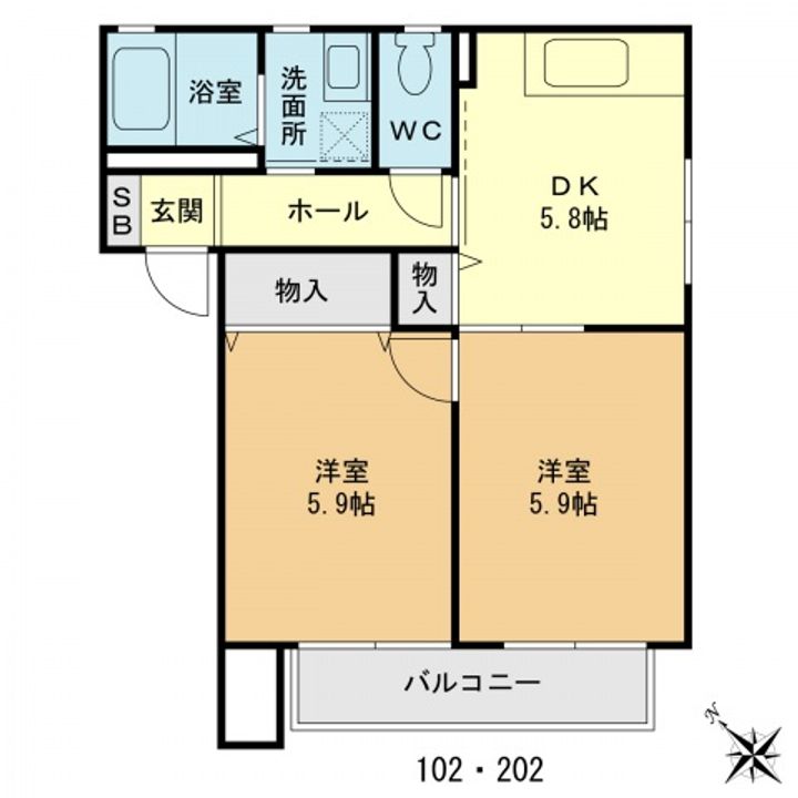 ローズハイム船橋宮本の間取り