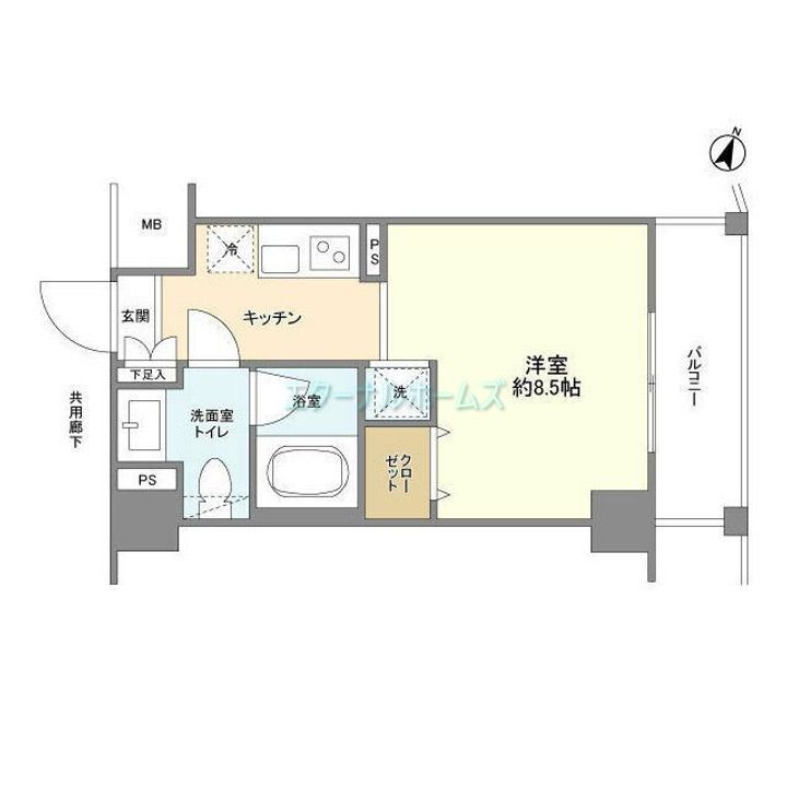 東京都新宿区山吹町(マンション)の賃貸物件の間取り