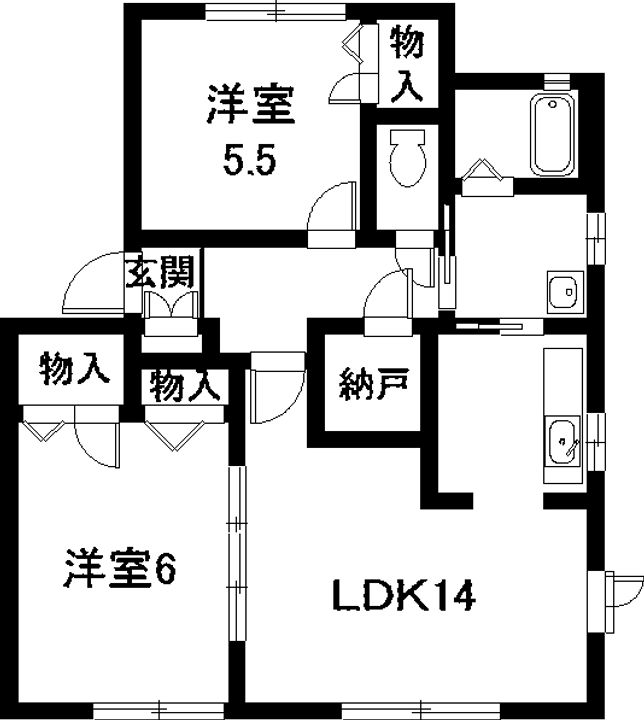 スクエア ヴィレッジ Aの間取り