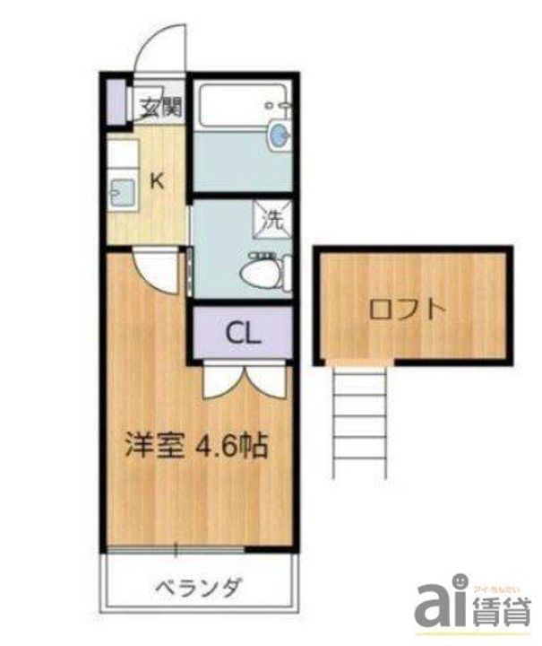 東京都三鷹市北野2の賃貸アパートの間取り