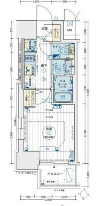 エステムコート名古屋新栄アクシスの間取り